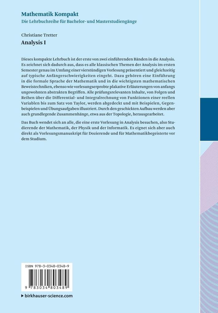 Weitere Ansicht: Analysis I | Christiane Tretter