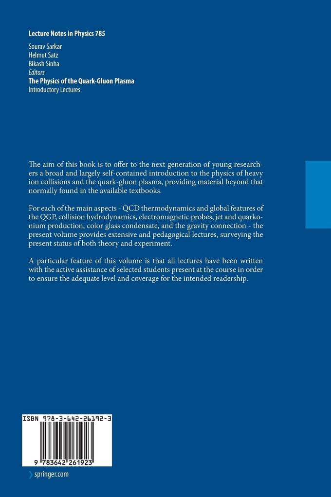 Weitere Ansicht: The Physics of the Quark-Gluon Plasma