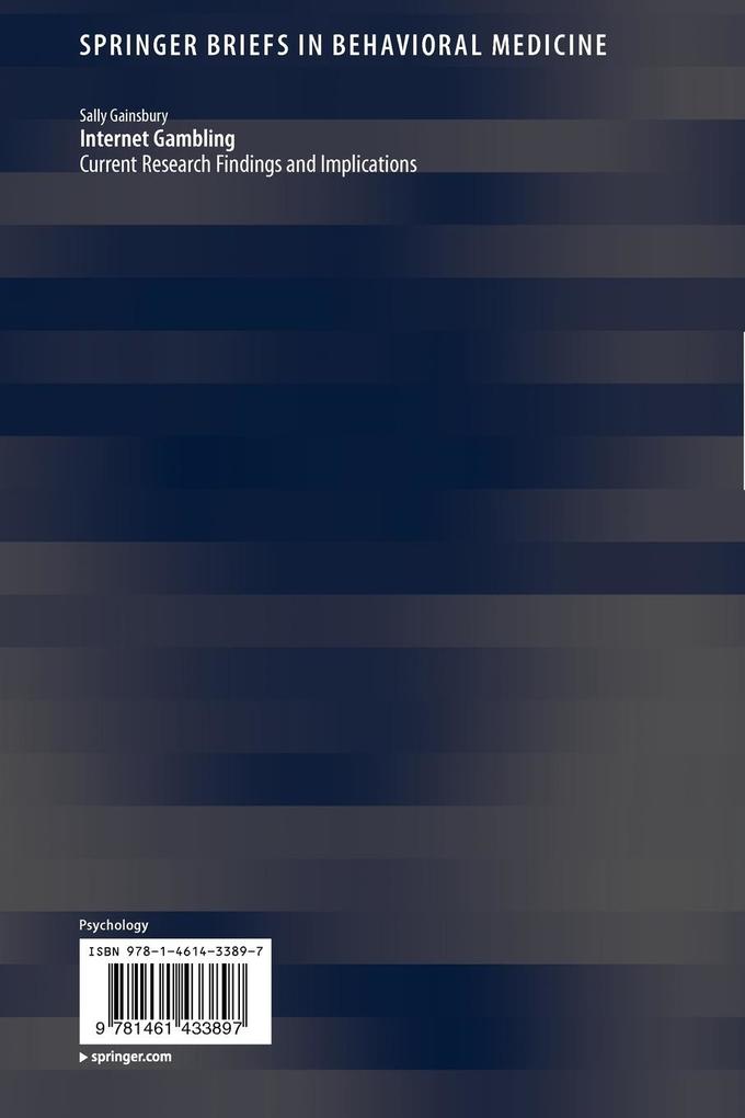 Weitere Ansicht: Internet Gambling | Sally Gainsbury