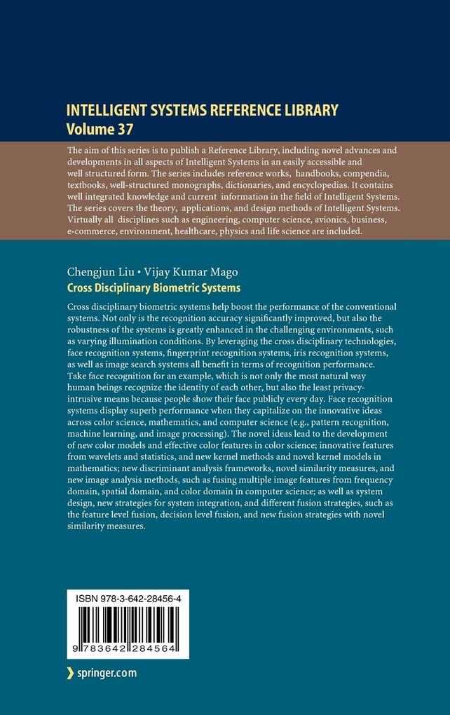 Weitere Ansicht: Cross Disciplinary Biometric Systems | Chengjun Liu, Vijay Kumar Mago