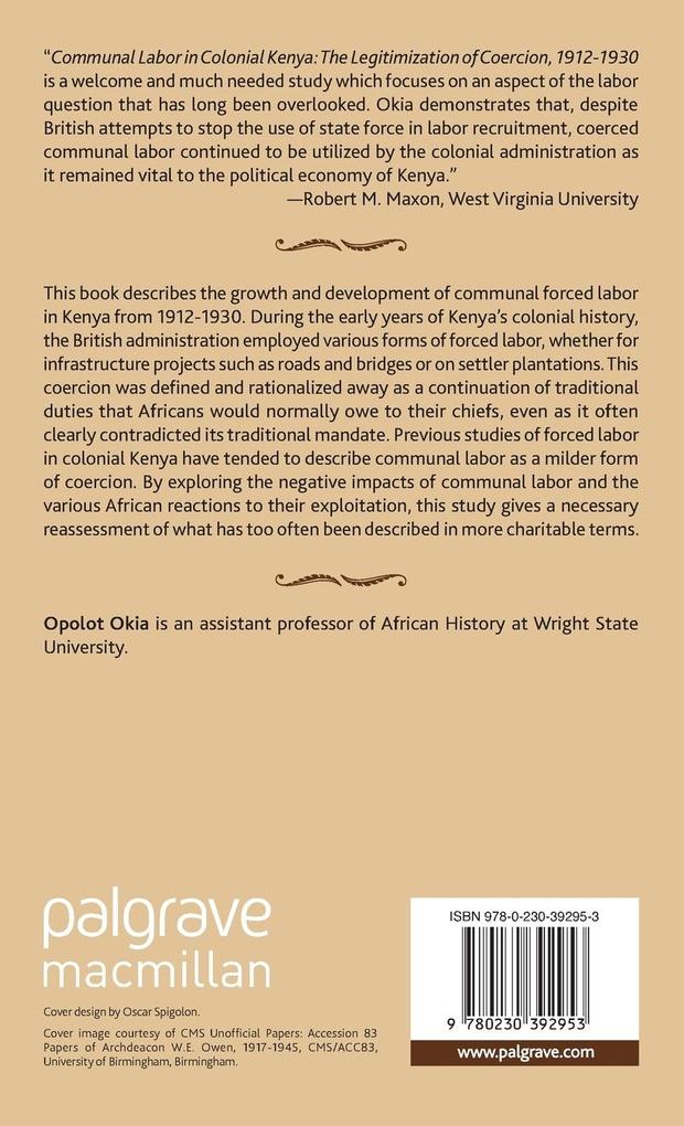 Weitere Ansicht: Communal Labor in Colonial Kenya | O. Okia