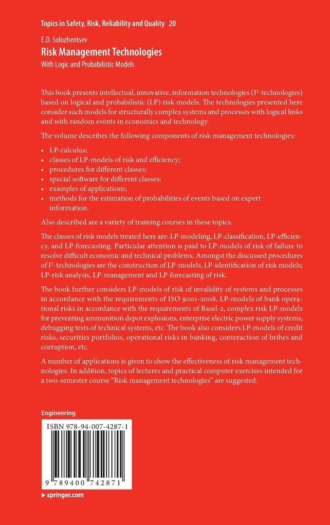 Weitere Ansicht: Risk Management Technologies | E. D. Solozhentsev