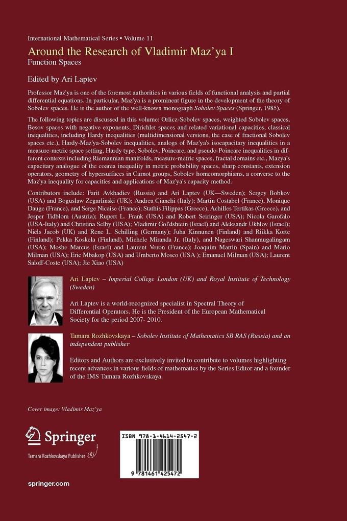 Weitere Ansicht: Around the Research of Vladimir Maz'ya I