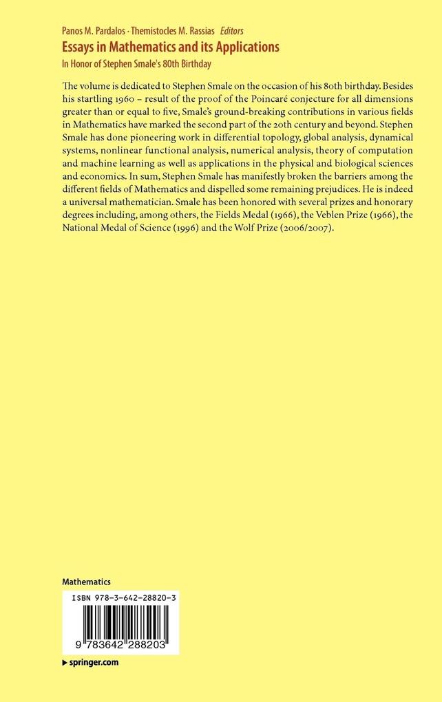 Weitere Ansicht: Essays in Mathematics and its Applications