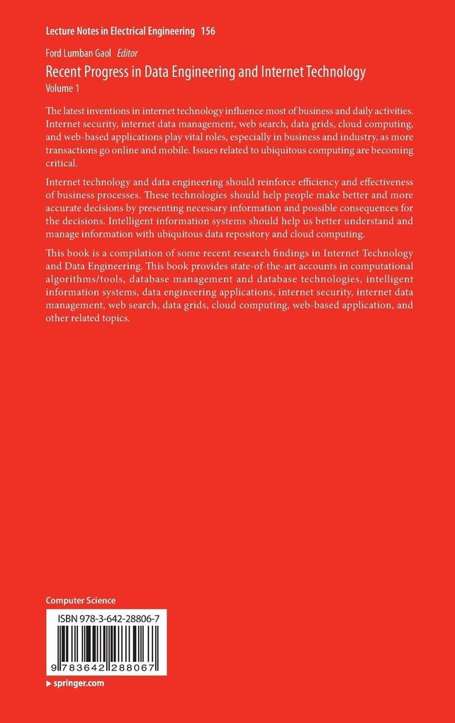Weitere Ansicht: Recent Progress in Data Engineering and Internet Technology