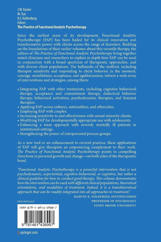 Weitere Ansicht: The Practice of Functional Analytic Psychotherapy