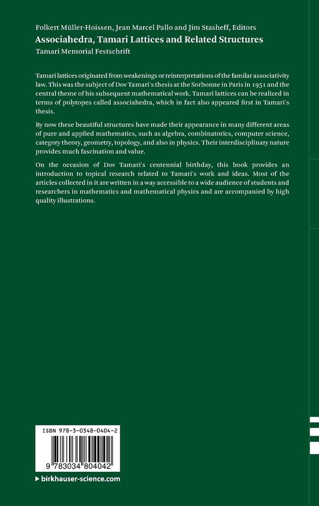Weitere Ansicht: Associahedra, Tamari Lattices and Related Structures