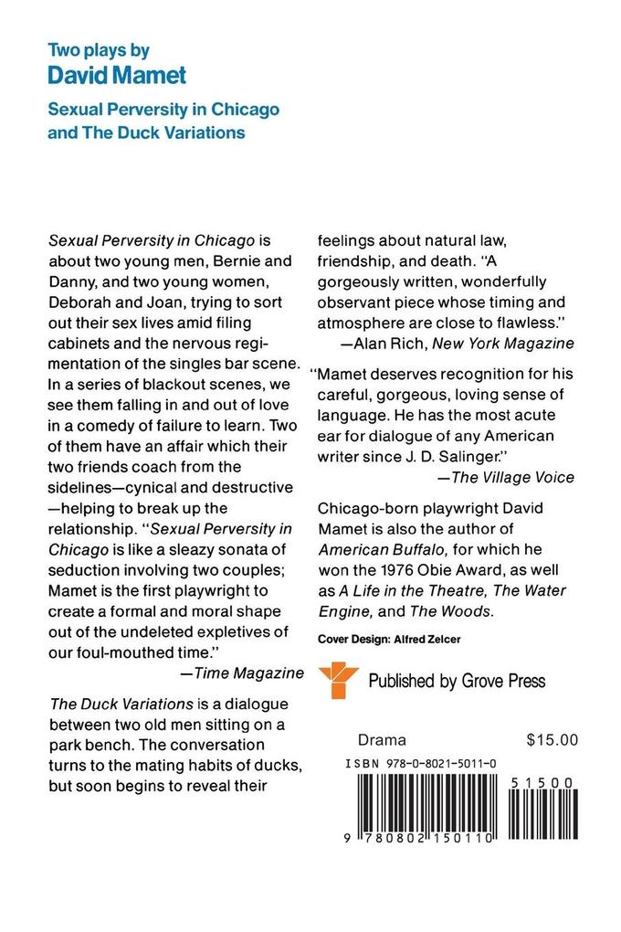 Weitere Ansicht: Sexual Perversity in Chicago and the Duck Variations | David Mamet