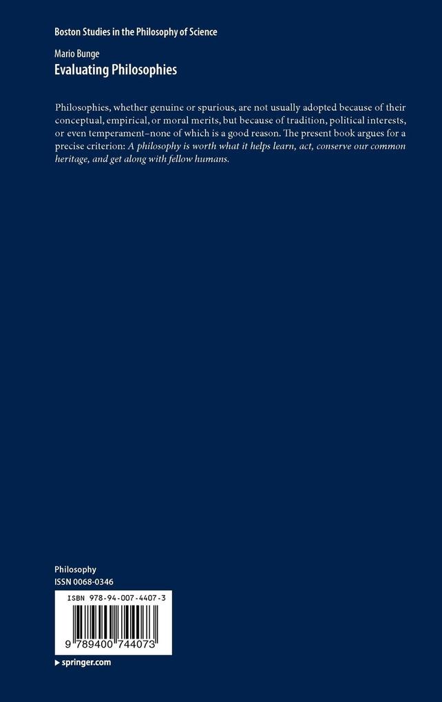 Weitere Ansicht: Evaluating Philosophies | Mario Bunge