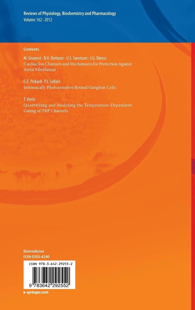 Weitere Ansicht: Reviews of Physiology, Biochemistry and Pharmacology