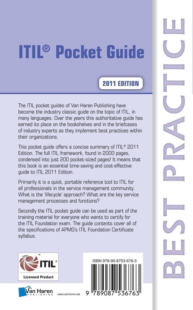 Weitere Ansicht: ITIL® 2011 Edition - A Pocket Guide | Jan van Bon