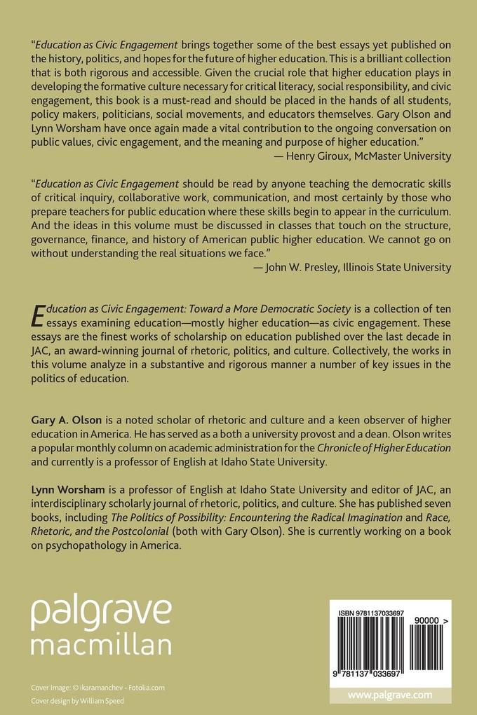 Weitere Ansicht: Education as Civic Engagement