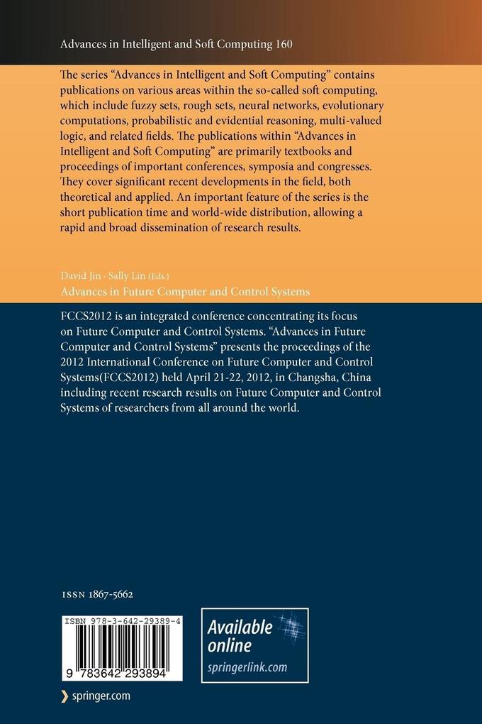 Weitere Ansicht: Advances in Future Computer and Control Systems