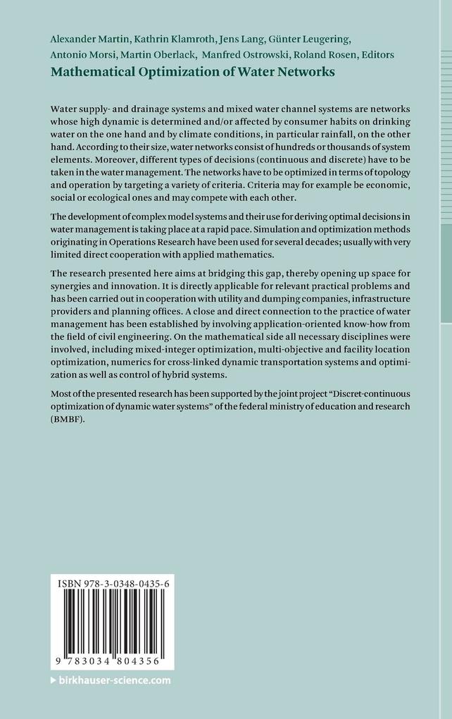 Weitere Ansicht: Mathematical Optimization of Water Networks