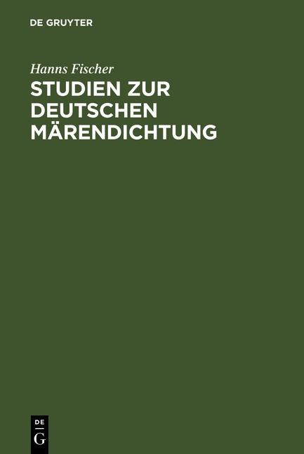 Produktbild: Studien zur deutschen Märendichtung | Hanns Fischer