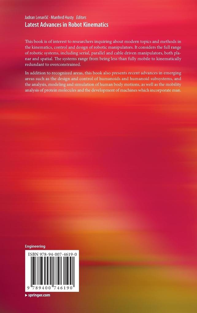 Weitere Ansicht: Latest Advances in Robot Kinematics