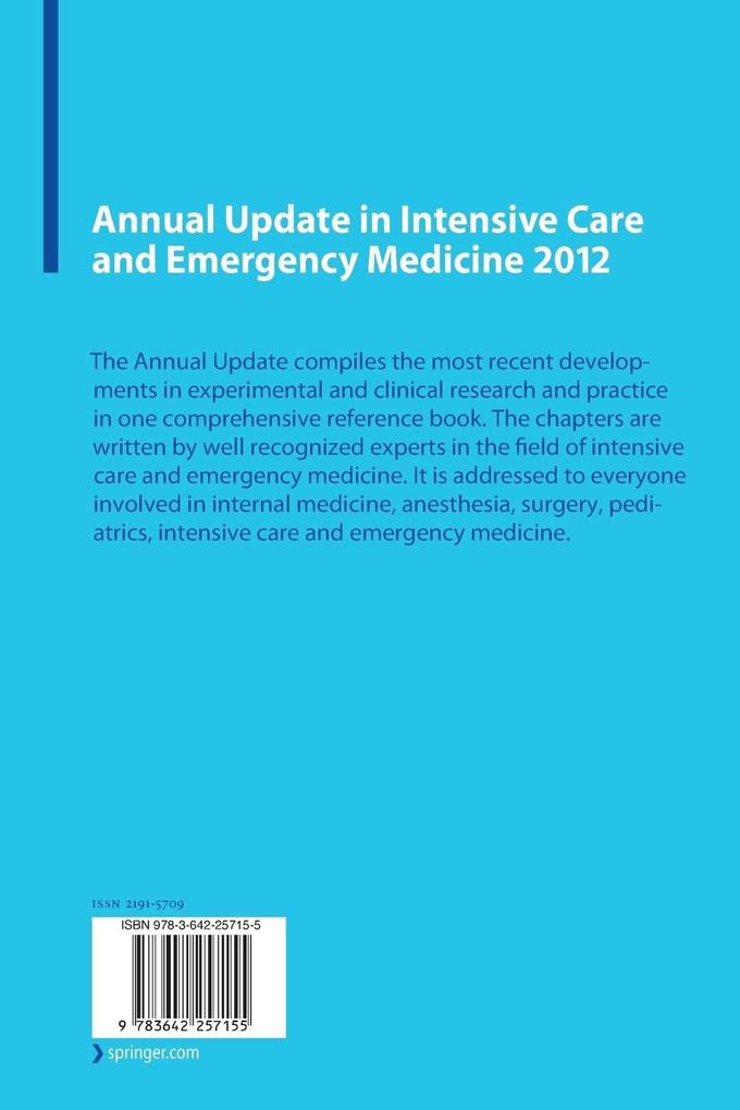 Weitere Ansicht: Annual Update in Intensive Care and Emergency Medicine 2012