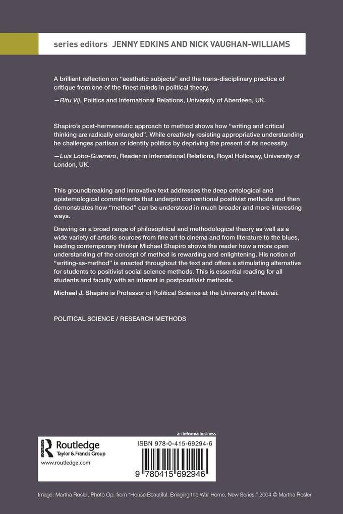 Weitere Ansicht: Studies in Trans-Disciplinary Method | Michael J. Shapiro