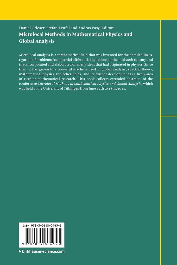 Weitere Ansicht: Microlocal Methods in Mathematical Physics and Global Analysis