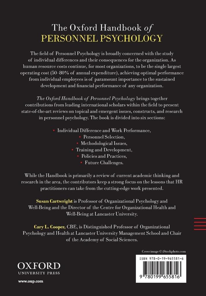 Weitere Ansicht: The Oxford Handbook of Personnel Psychology