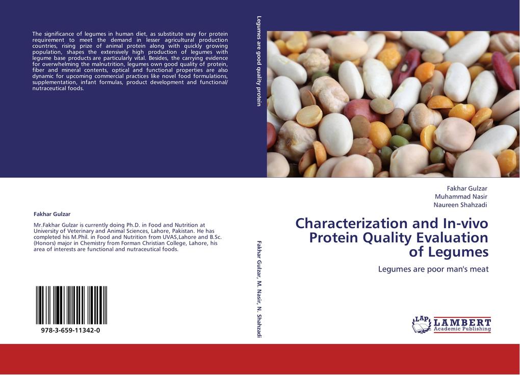 Characterization and In-vivo Protein Quality Evaluation of Legumes als Taschenbuch