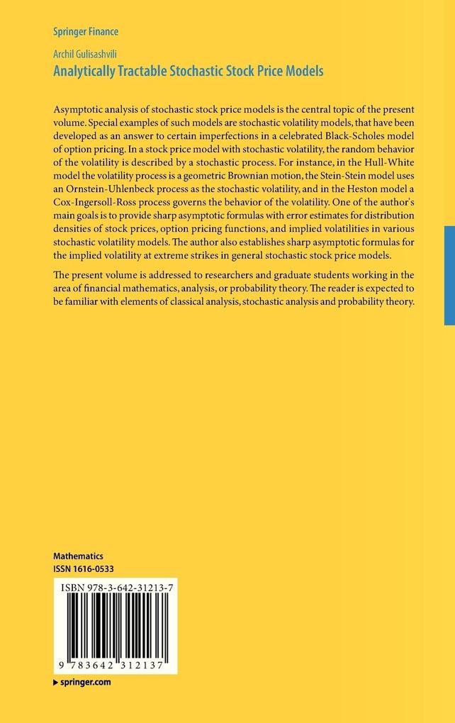 Weitere Ansicht: Analytically Tractable Stochastic Stock Price Models | Archil Gulisashvili