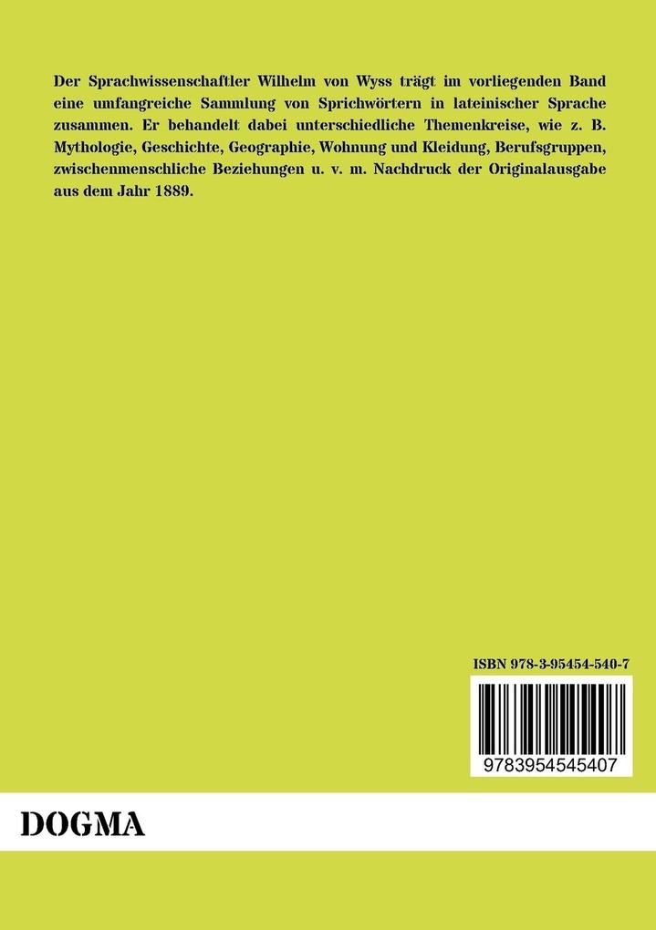 Weitere Ansicht: Die Sprichwörter bei den römischen Komiker | Wilhelm Von Wyss
