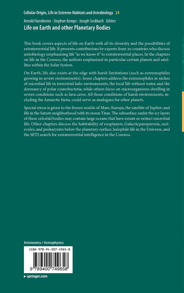 Weitere Ansicht: Life on Earth and other Planetary Bodies