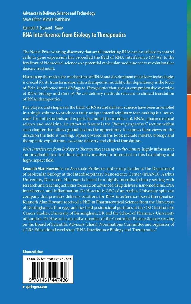Weitere Ansicht: RNA Interference from Biology to Therapeutics