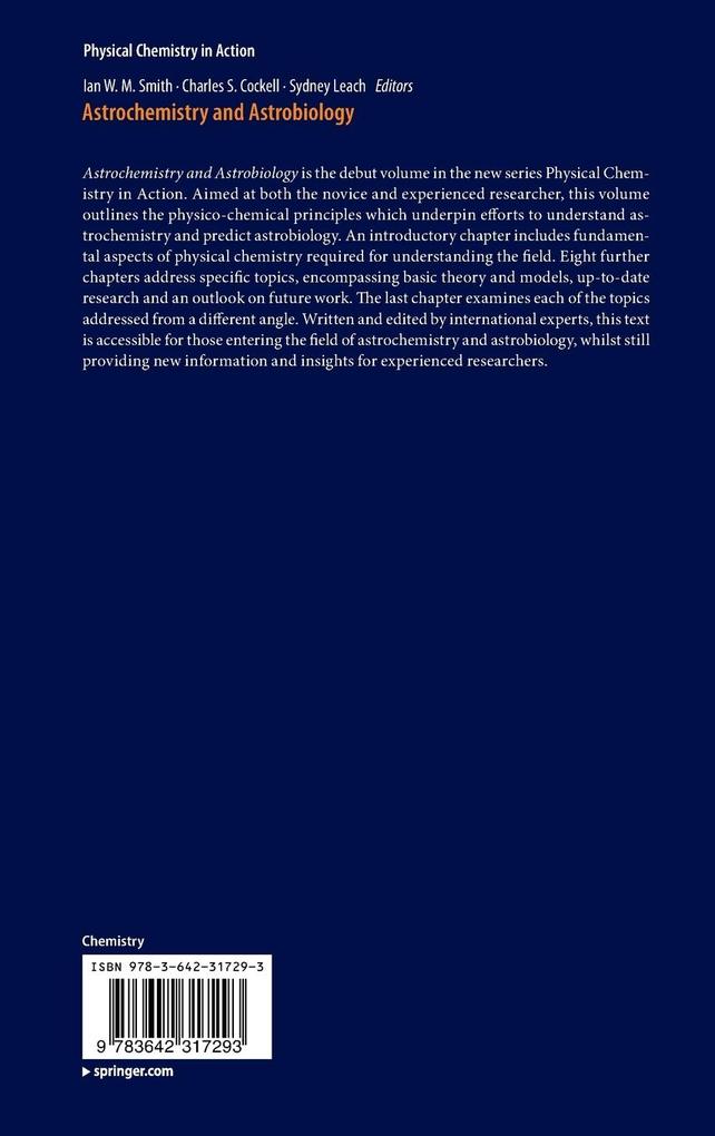 Weitere Ansicht: Astrochemistry and Astrobiology