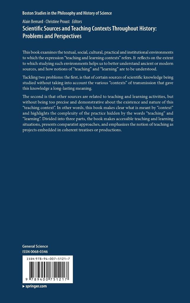 Weitere Ansicht: Scientific Sources and Teaching Contexts Throughout History: Problems and Perspectives