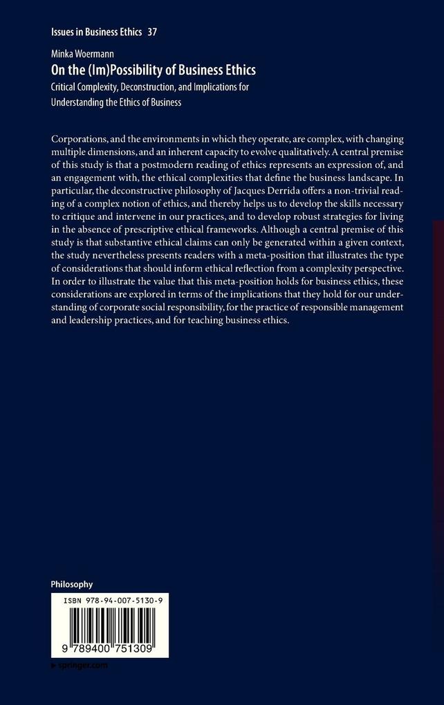 Weitere Ansicht: On the (Im)Possibility of Business Ethics | Minka Woermann