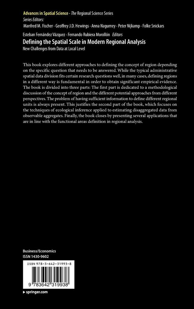 Weitere Ansicht: Defining the Spatial Scale in Modern Regional Analysis