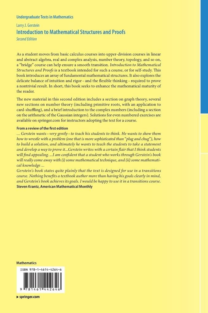 Weitere Ansicht: Introduction to Mathematical Structures and Proofs | Larry J. Gerstein