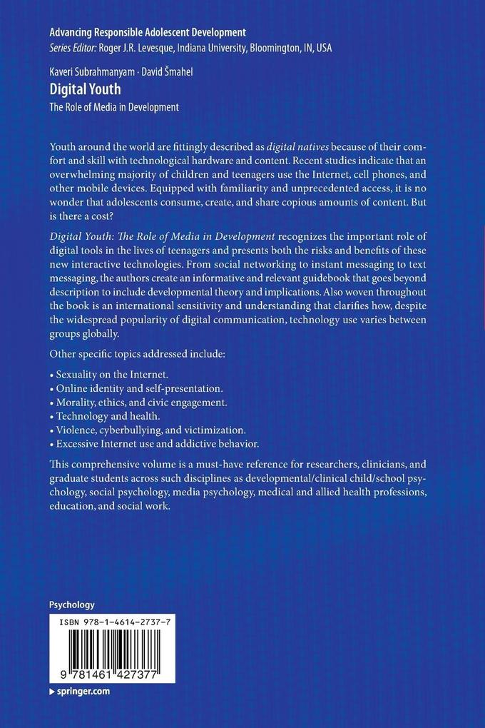 Weitere Ansicht: Digital Youth | Kaveri Subrahmanyam, David Smahel