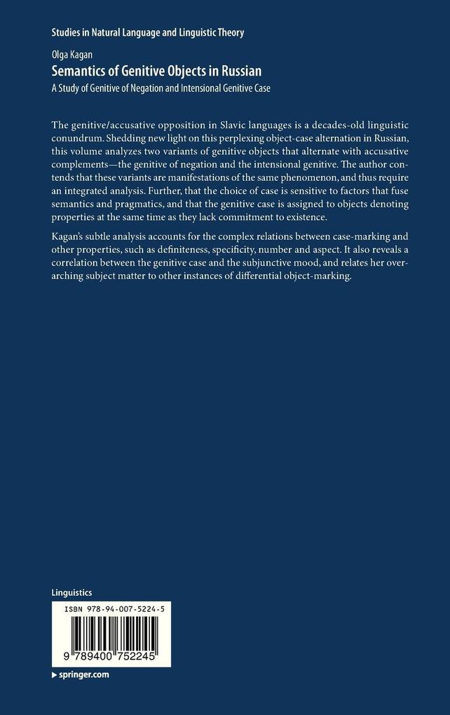 Weitere Ansicht: Semantics of Genitive Objects in Russian | Olga Kagan