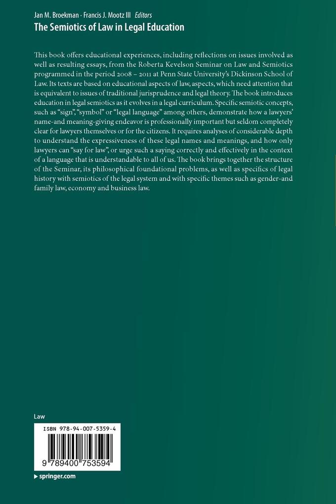 Weitere Ansicht: The Semiotics of Law in Legal Education
