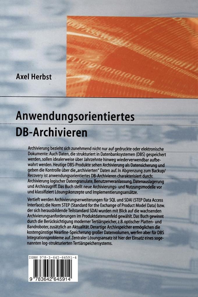 Weitere Ansicht: Anwendungsorientiertes DB-Archivieren | Axel Herbst