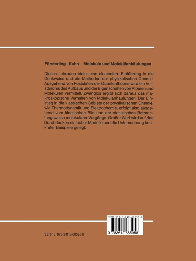 Weitere Ansicht: Moleküle und Molekülanhäufungen | Horst D. Försterling, Hans Kuhn