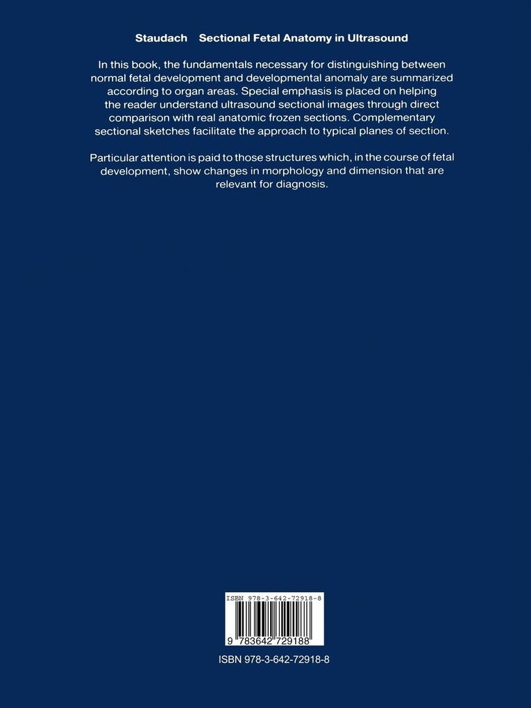 Weitere Ansicht: Sectional Fetal Anatomy in Ultrasound | Alf Staudach
