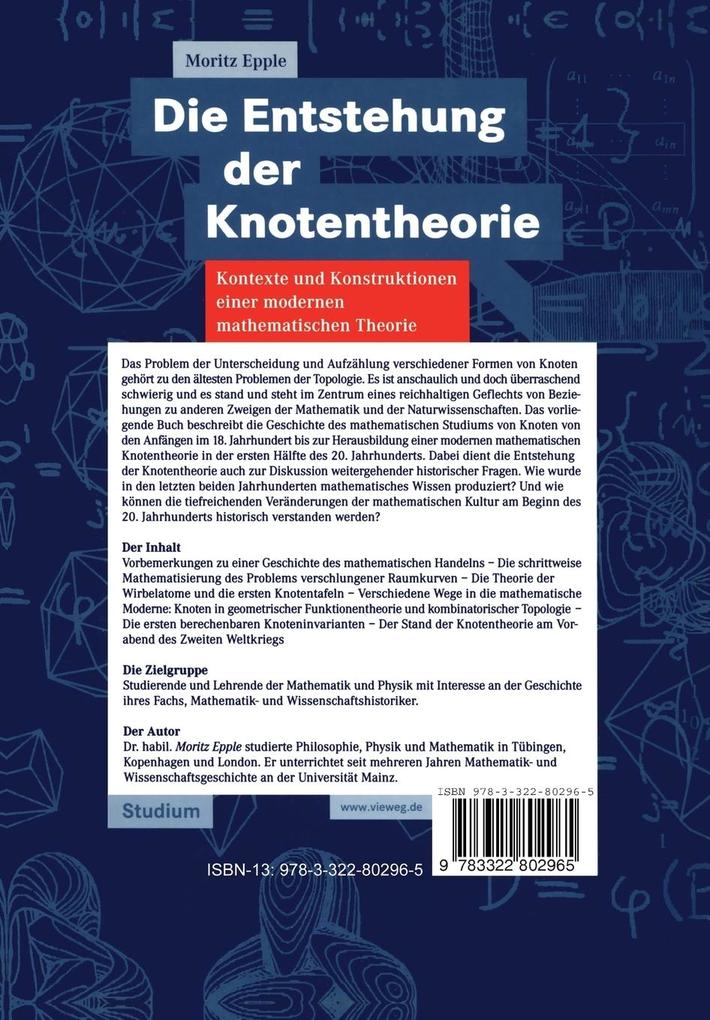 Weitere Ansicht: Die Entstehung der Knotentheorie | Moritz Epple
