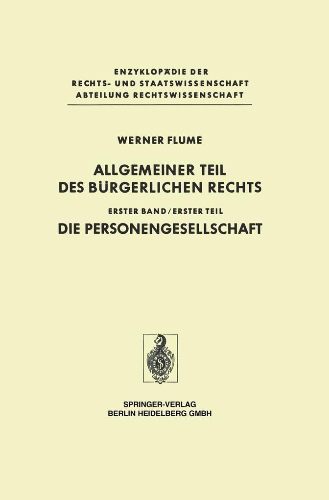 Produktbild: Allgemeiner Teil des Bürgerlichen Rechts | Werner Flume