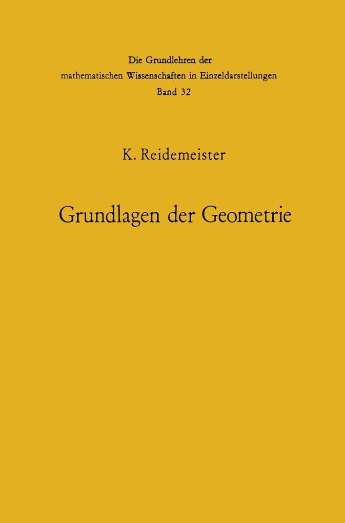 Produktbild: Vorlesungen über Grundlagen der Geometrie | Kurt Reidemeister