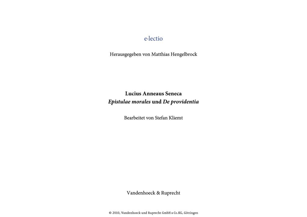 Produktbild: Seneca, Epistulae morales | Stefan Kliemt