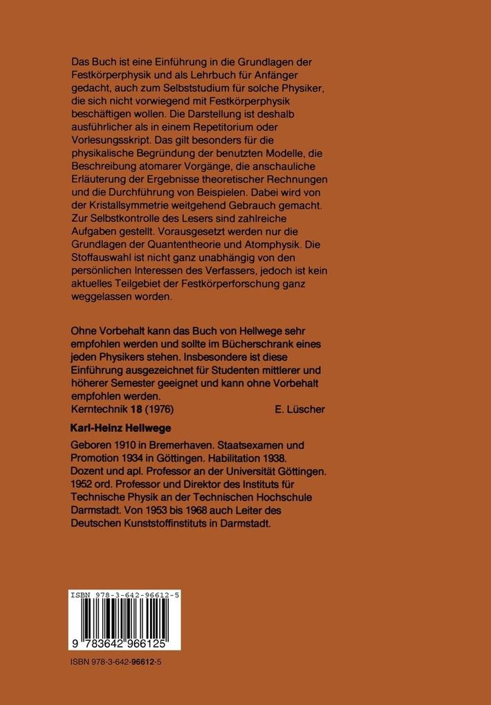 Weitere Ansicht: Einführung in die Festkörperphysik | K.H. Hellwege