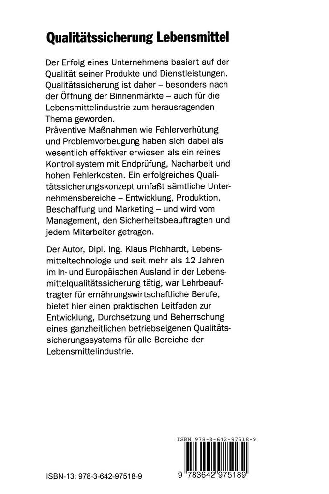 Weitere Ansicht: Qualitätssicherung Lebensmittel | Klaus Pichhardt