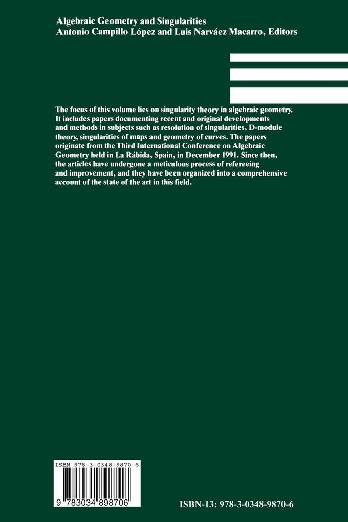 Weitere Ansicht: Algebraic Geometry and Singularities