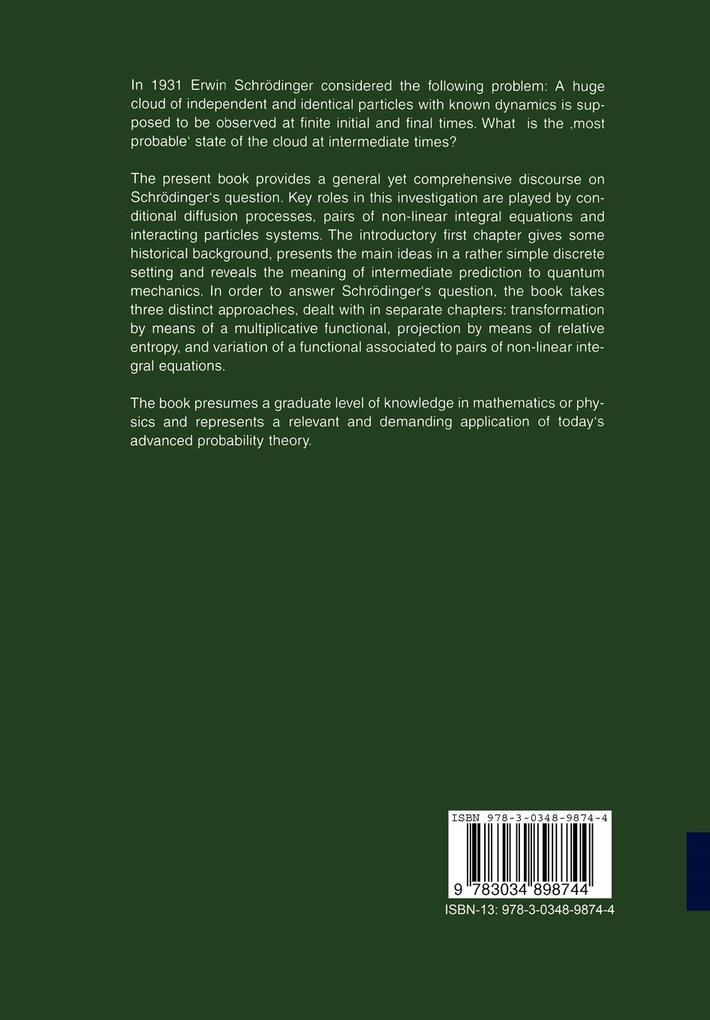Weitere Ansicht: Schrödinger Diffusion Processes | Robert Aebi