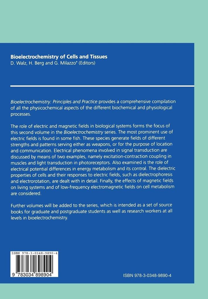Weitere Ansicht: Bioelectrochemistry of Cells and Tissues