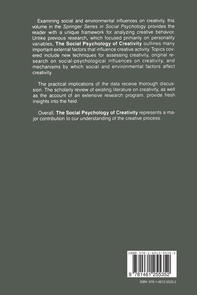 Weitere Ansicht: The Social Psychology of Creativity | Teresa M. Amabile